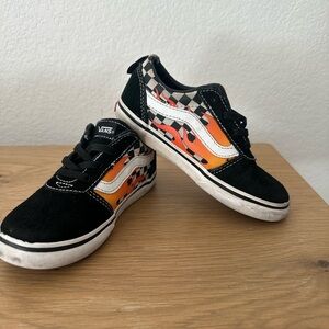 Vans Toddler Black and Orange Sneakers